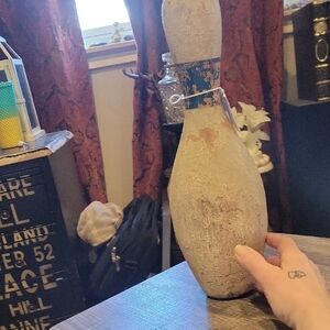 Antiquewooden Bowling Pin, Stunningly Aged To Perfection; BIG!